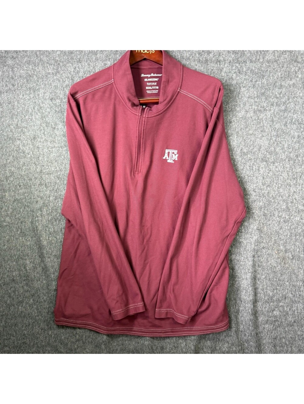 Tommy Bahama IslandZone Texas A&M Aggies Shirt Mens 3XL Red 1/4 Zip Pullover